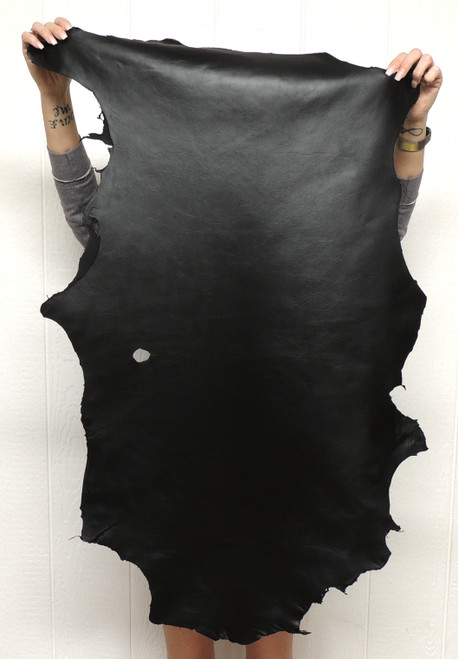 Soft Sheepskin Leather Hide- Full Grain - Black - 2-3 oz. - 5.75 Square Feet (Hide #1-25)