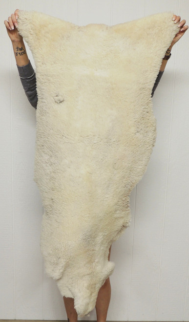 Genuine Wool Sheepskin Hide for Crafts – Soft White Natural Sheep Shearling Pelt for Moccasins, Liners , Bags, Clothes, & Decor (#1-2)