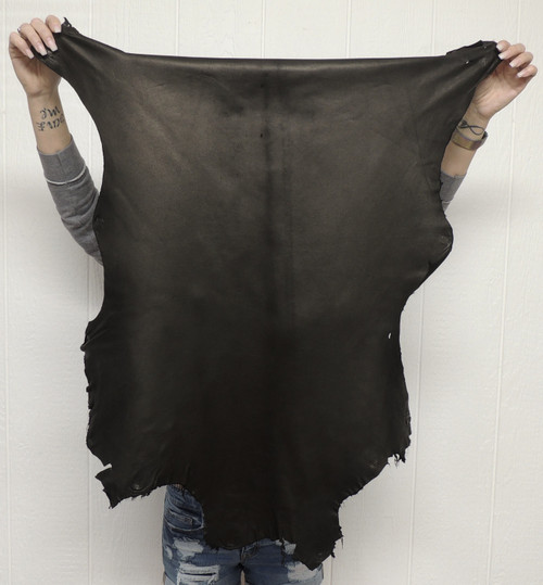 Soft LAMBSKIN Leather -Lightweight - Full Grain - BLACK - 1.75-2.0 oz. - 5.0 Square Feet (Hide #1-9)