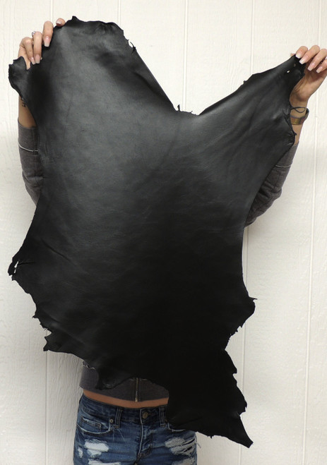 Soft Sheepskin Leather Hide- Full Grain - Black - 2-3 oz. - 3.75 Square Feet (Hide #1-5)