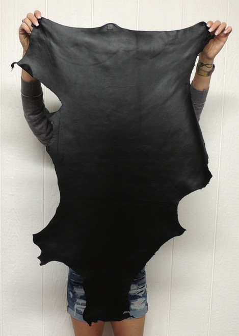 Soft Sheepskin Leather Hide- Full Grain - Black - 2-3 oz. - 4.5 Square Feet (Hide #1-10)