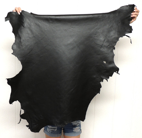 Soft Sheepskin Leather Hide- Full Grain - Black - 2-3 oz. - 6.25 Square Feet (Hide #1-6)