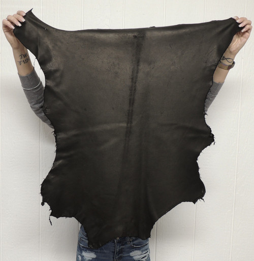 Soft LAMBSKIN Leather -Lightweight - Full Grain - BLACK - 1.75-2.0 oz. - 4.5 Square Feet (Hide #1-5)