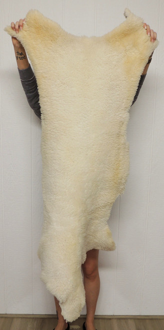 Genuine Wool Sheepskin Hide for Crafts – Soft White Natural Sheep Shearling Pelt for Moccasins, Liners , Bags, Clothes, & Decor (#1-11)