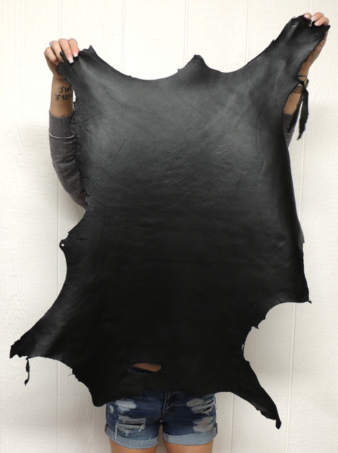 Soft Sheepskin Leather Hide- Full Grain - Black - 2-3 oz. - 5.0 Square Feet (Hide #1-8)
