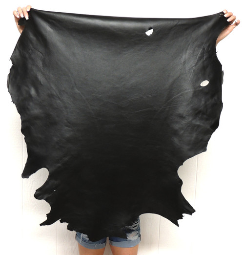 Soft Sheepskin Leather Hide- Full Grain - Black - 2-3 oz. - 7.5 Square Feet (Hide #1-14)