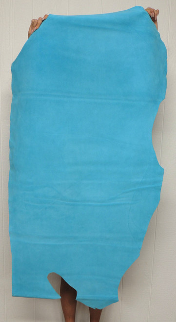 Cowhide Leather - Suede Split - Turquoise - 3-4 oz. - 11.5 Square Feet - (Hide #1-19)