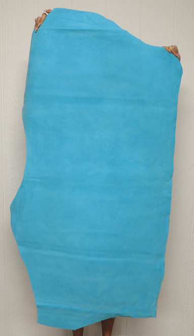 Cowhide Leather - Suede Split - Turquoise - 3-4 oz. - 12.25 Square Feet - (Hide #1-15)