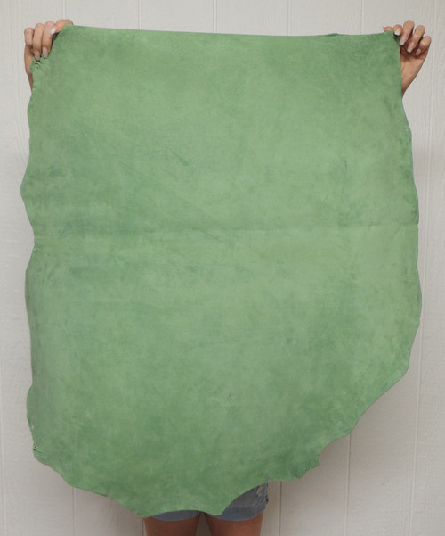 Sage Soft Suede Garment Leather Hide, Chrome Tanned, 2-3 oz., 5-7 Square Feet