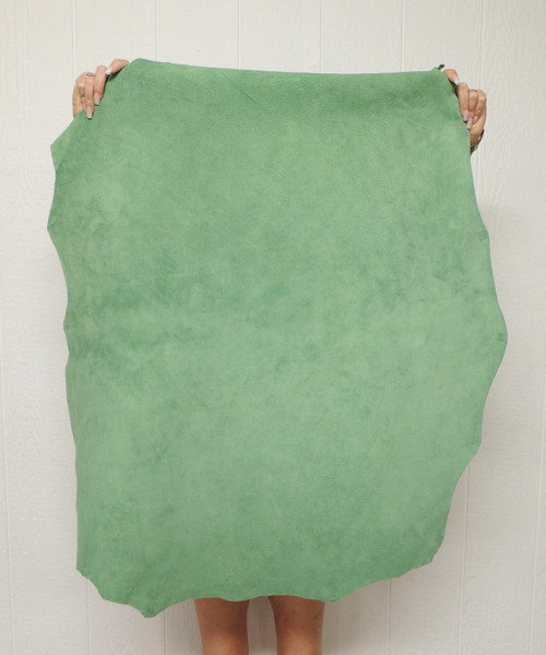 Sage Green Soft Suede Leather Hide - 2-3 oz. - 6.5 Square Feet (Hide #1-13)
