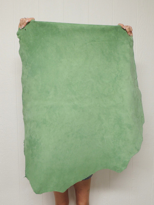 Sage Green Soft Suede Leather Hide - 2-3 oz. -7.0 Square Feet (Hide #1-17)