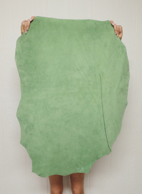 Sage Green Soft Suede Leather Hide - 2-3 oz. - 6.0 Square Feet (Hide #1-6)