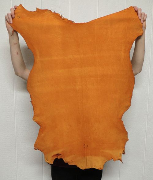Copper Distressed Buckskin Leather Hide – 2–3 oz. – 5.25 Square Feet (Hide # 1-34)