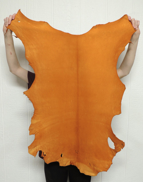 Copper Distressed Buckskin Leather Hide – 2–3 oz. – 5.5 Square Feet (Hide # 1-21)