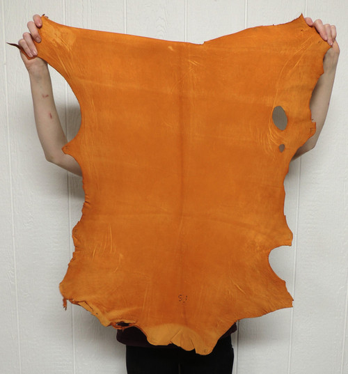 Copper Distressed Buckskin Leather Hide – 2–3 oz. – 5.25 Square Feet (Hide # 1-30)