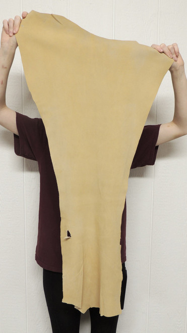 Deerskin Leather - Suede Split - Braintan - 2-3 oz. - 3.25 Square Feet  (Hide #3-77)