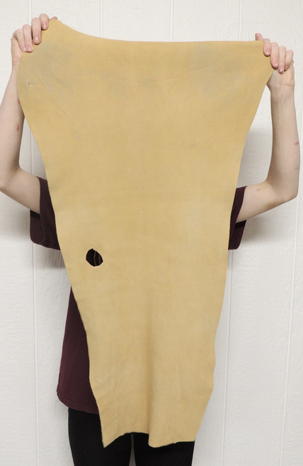 Deerskin Leather - Suede Split - Braintan - 2-3 oz. - 4.0 Square Feet  (Hide #3-75)