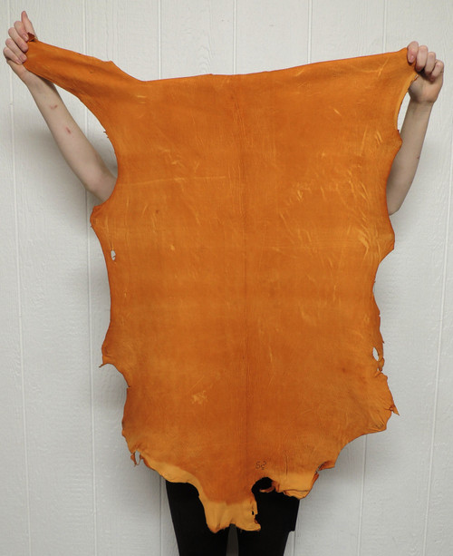 Copper Distressed Buckskin Leather Hide – 2–3 oz. – 6.5 Square Feet (Hide # 1-38)