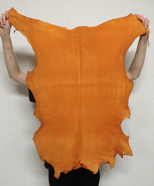Copper Distressed Buckskin Leather Hide – 2–3 oz. – 4.75 Square Feet (Hide # 1-23)
