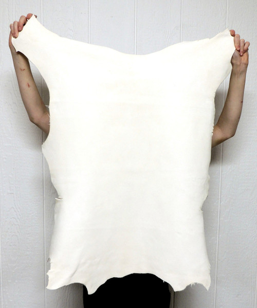 Buckskin Leather - Full Grain - White - 2.25–3.25 oz. - 5.75 Square Feet - (Hide # 4-42)