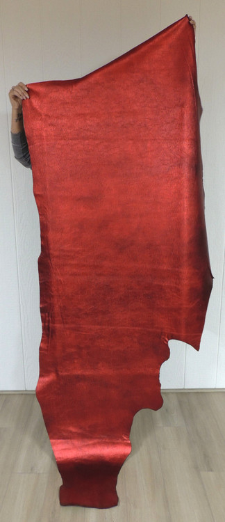 Cowhide Leather - Full Grain - Red Metallic - 3 oz. - 24.75 Square Feet ...