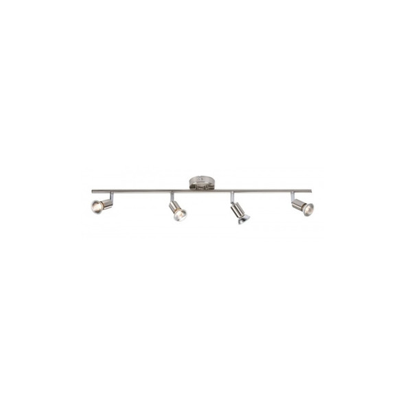 4 Light GU10 Ceiling Bar Spotlight in Brushed Chrome
