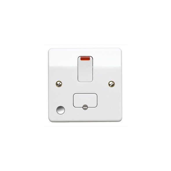 Logic Plus K1070 13 Amp Neon Switched Fused Spur Connection Unit + Front Flex Outlet in White