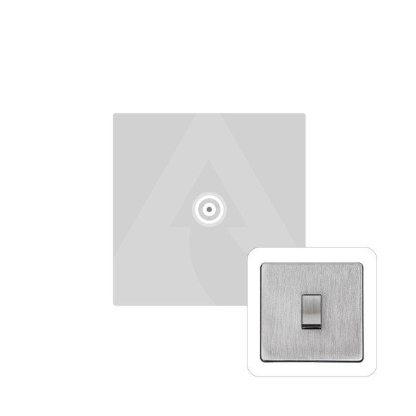 Studio Range 1 Gang Isolated TV Coaxial Socket in Satin Chrome  - Black Trim