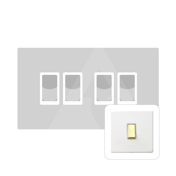 Seville Range 4 Gang Rocker Switch (10 Amp) in Gloss White  - White Trim