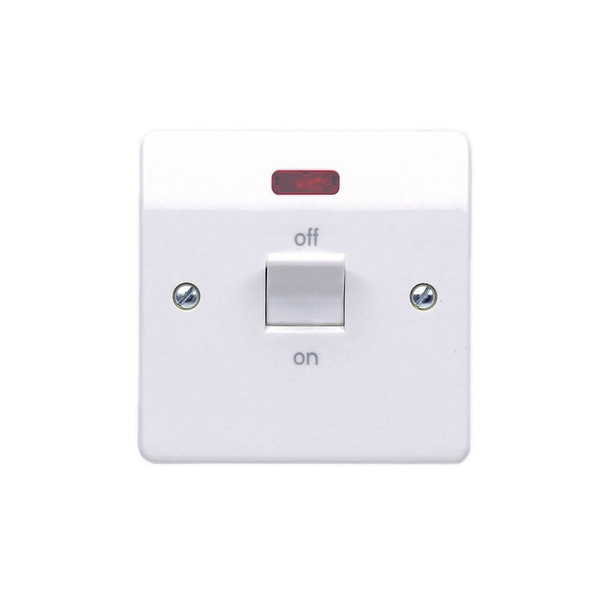 Logic Plus K5105 WHI 32 Amp Double Pole Switch with Neon in White