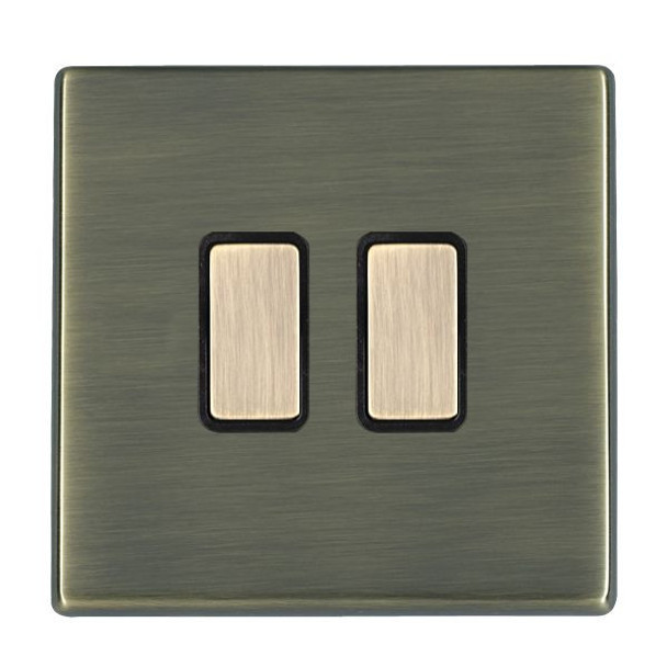 Hartland CFX Antique Brass 2x250W/210VA Resistive/Inductive Trailing Edge Touch Master Multi-Way Dimmers Antique Brass/Black