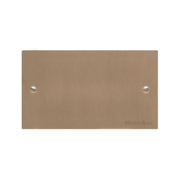 Elite Flat Plate Range Double Blank Plate in Antique Brass
