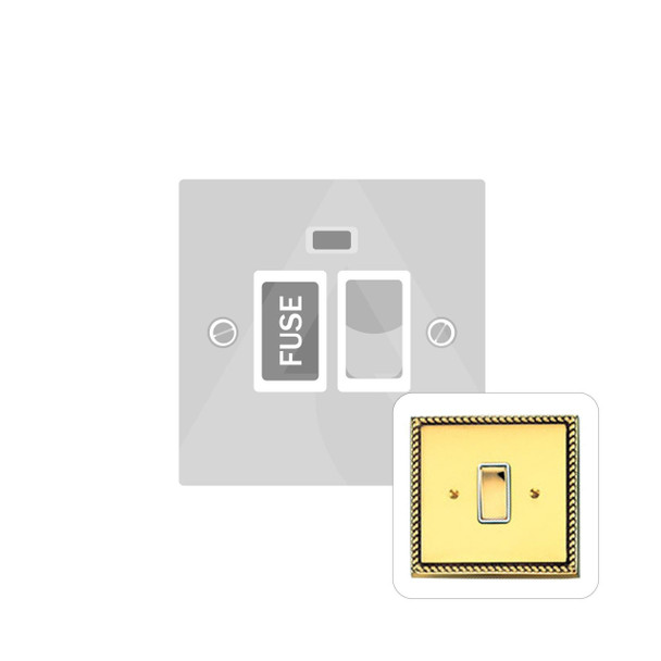 Contractor Range Switched Spur with Neon (13 Amp) in Polished Brass  - Black Trim