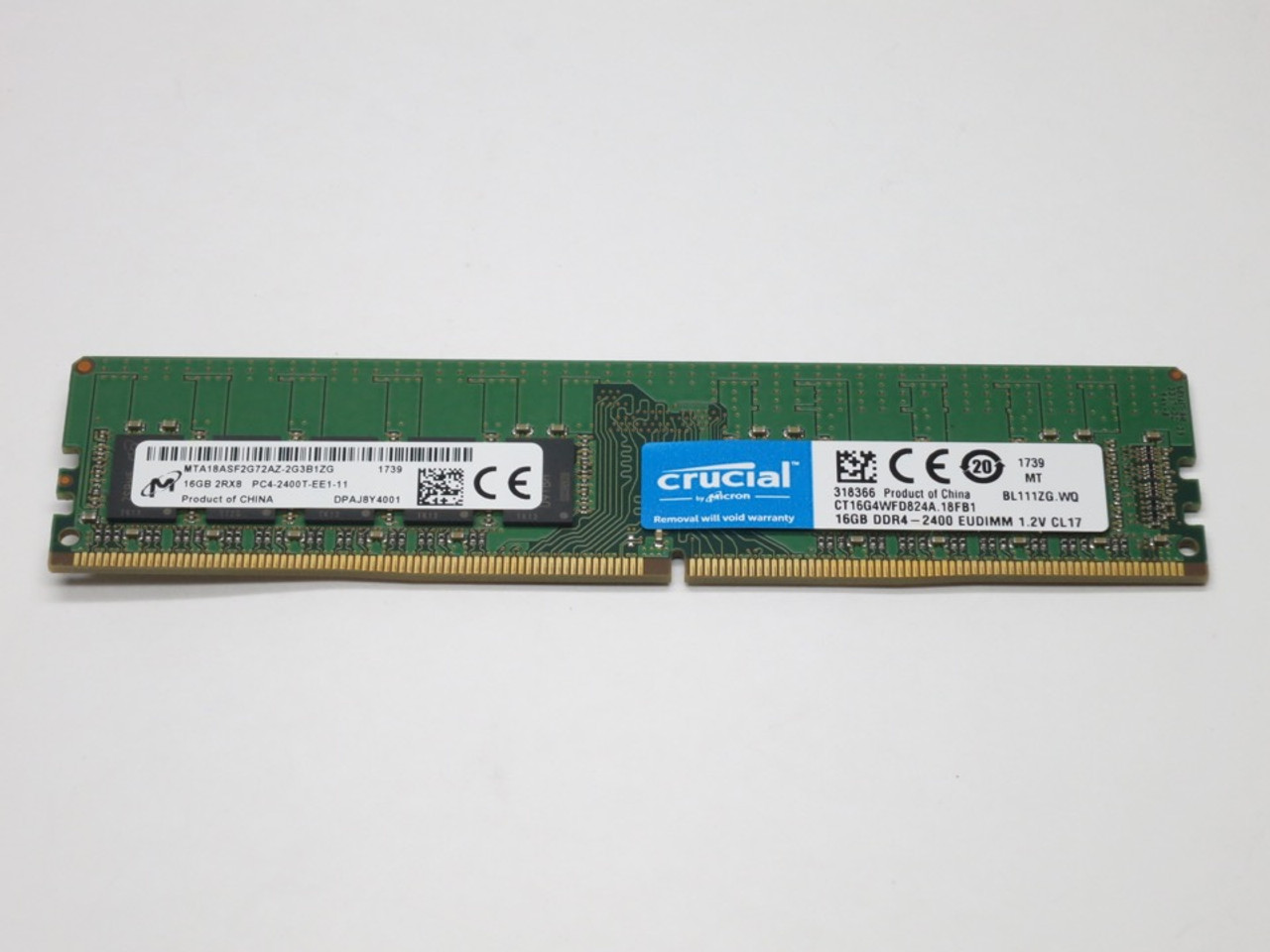 CRUCIAL 16GB DDR4 2400 ECC UNBUFFERED 2Rx8 EUDIMM MODULE