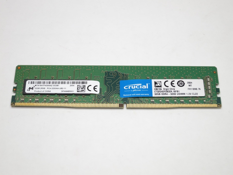 DDR4-3200 32GB×2 CT32G4DFD832A CT32G4DFD832A Crucial 32GB DDR4 3200 UDIMM 2Rx8 CL22 PC4-25600 1.2