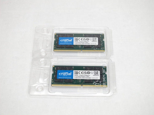 CT2K32G4SFD8266 CRUCIAL 64GB KIT DDR4 2666 SODIMM 2Rx8 PC4-21300 1.2V 260-PIN KIT 2 x 32GB