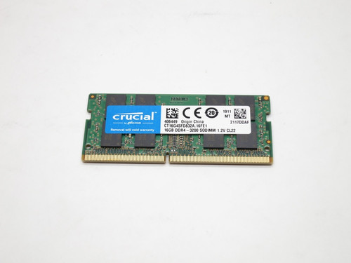 CT16G4SFD832A CRUCIAL 16GB DDR4 3200 SODIMM 2Rx8 CL22 PC4-25600 1.2V 260-PIN SDRAM MODULE