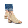 Rieker 64670-60 Block heeled peep toe with Sling heel Sand