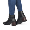 Remonte D0V73-01 Mid heel ankle boot Black Black color