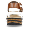 Rieker 68176-80 Platform Wedge sandal white / Tan