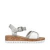 Rieker V4365-90 flat wedge sandal  Silver