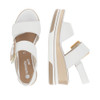Remonte D1P50-80 high wedge sandal with wide velcro straps White