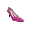 Emis 7975/042 High Heeled Dress shoe with extre width and diammoniate detail on the front Fuchia