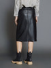 Skatie S05F49BLK Faux leather skirt