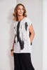 Naya NAS25118 Border brush stroke print top 109 Blk & White