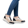 Remonte D0T08-60 – Women's Beige and Black Slip-On Trainers