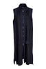 Naya NAW25136 long line waistcoat with contrast panels and side slit Black  09