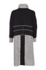 ORA Clothing ORW25145 High neck wool mix coat with contrast zip panel and pockets Black/White 901