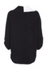 ORA Clothing ORW25169 Embossed angle hem top with contrast hem and collar panel Black/White 901