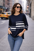 PERUZZI S26170 STRIPE TOP NAVY/ECRU